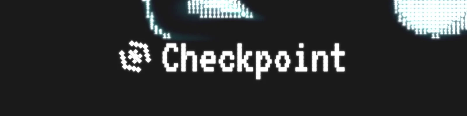 Checkpoint Exchange header ascii webp video with logo, dark theme
