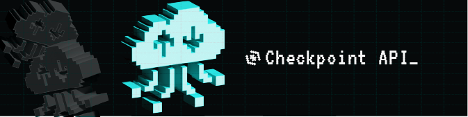 Checkpoint API title image, dark theme