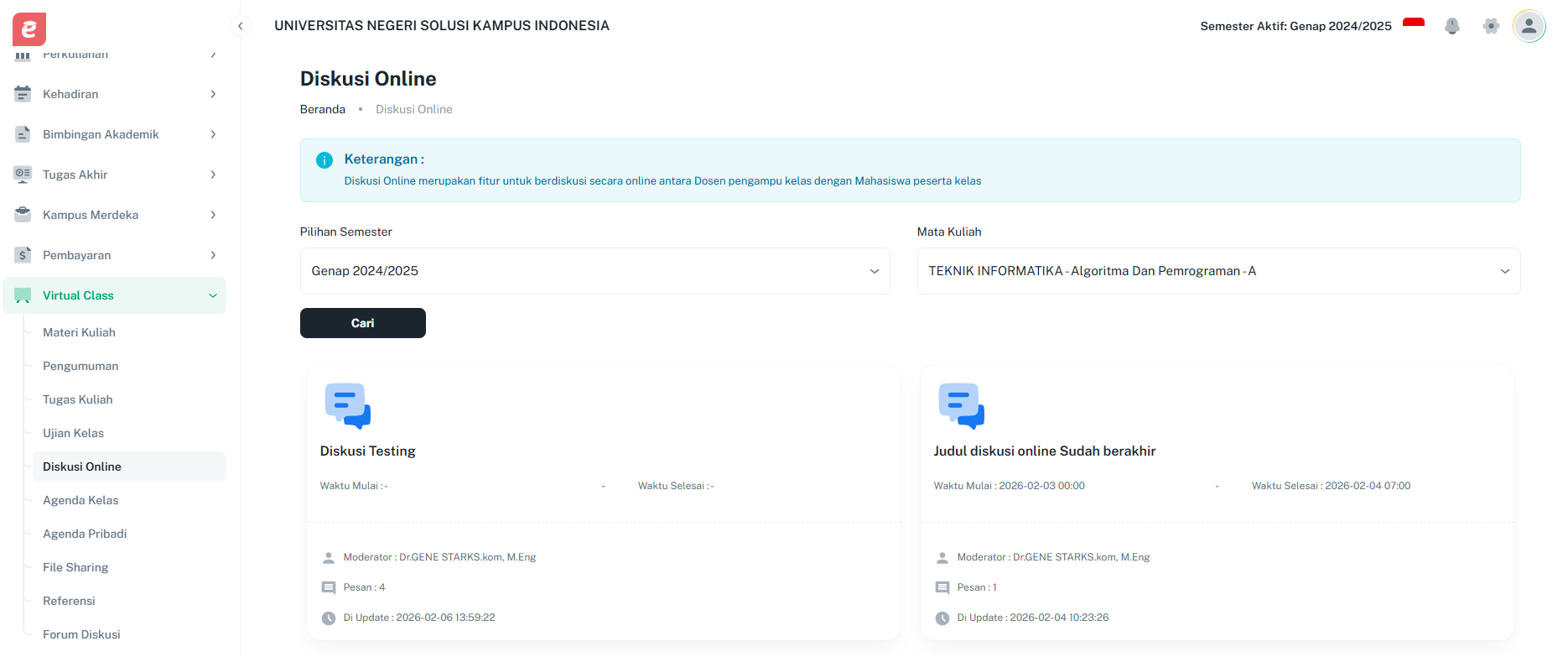 Diskusi Online Halaman Utama