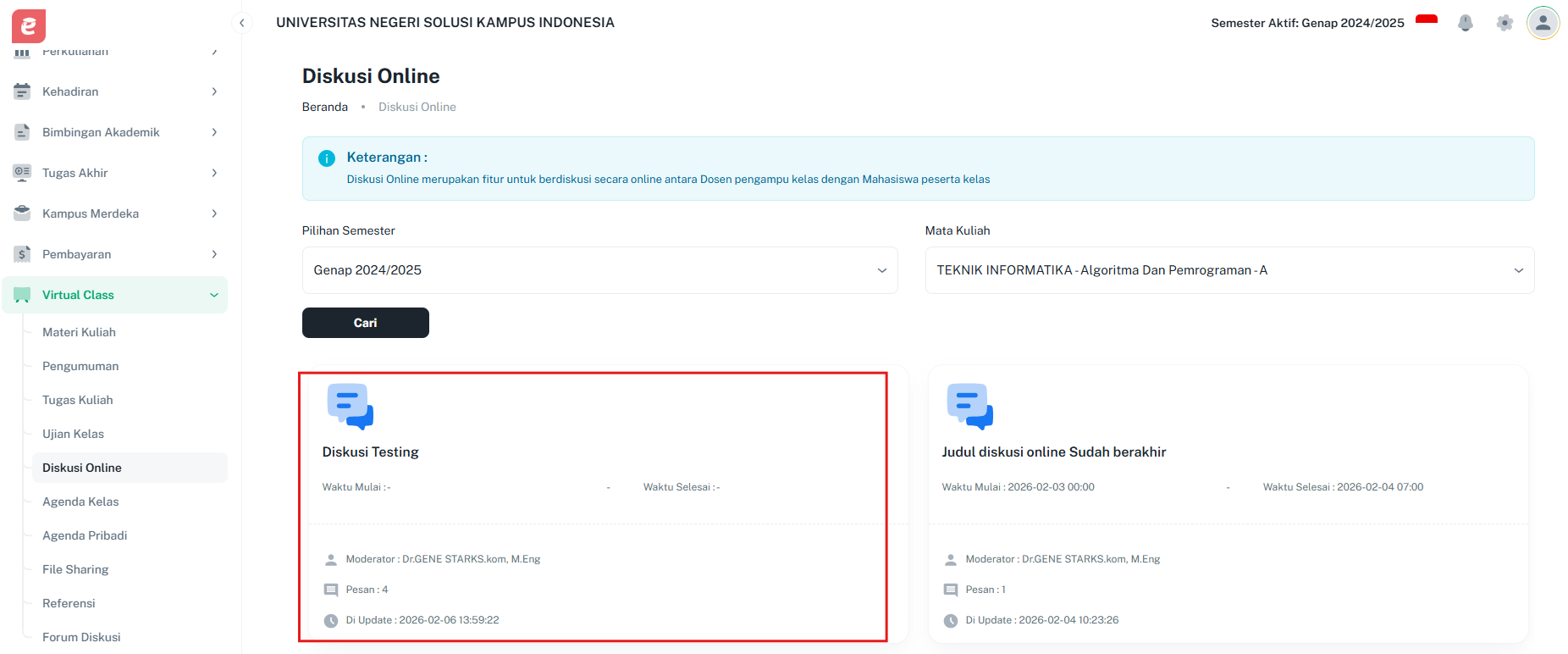 Diskusi Online Pilih Card 1