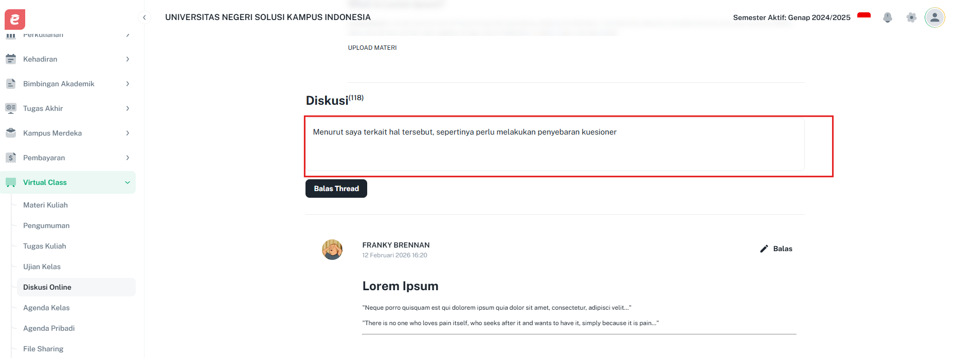 Diskusi Online Tulis Thread