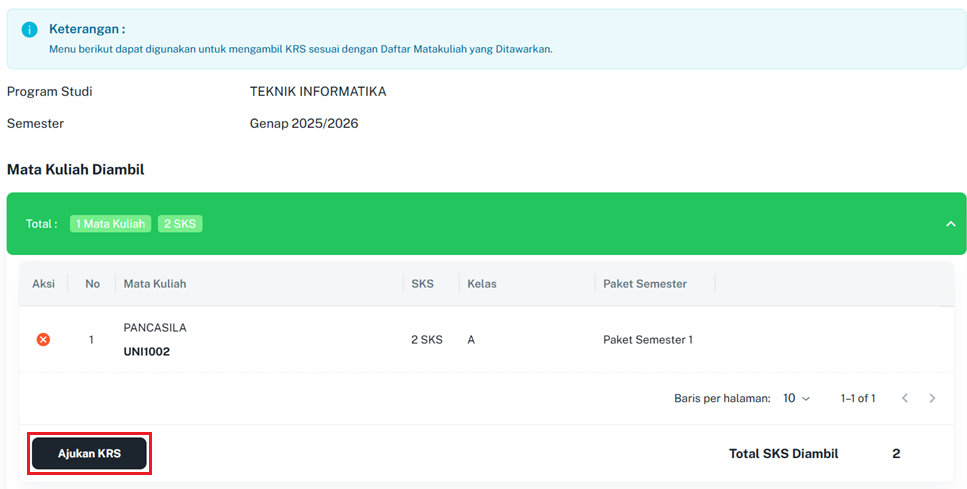 P010perkuliahan Pengajuan Kartu Rencana Studi Pn