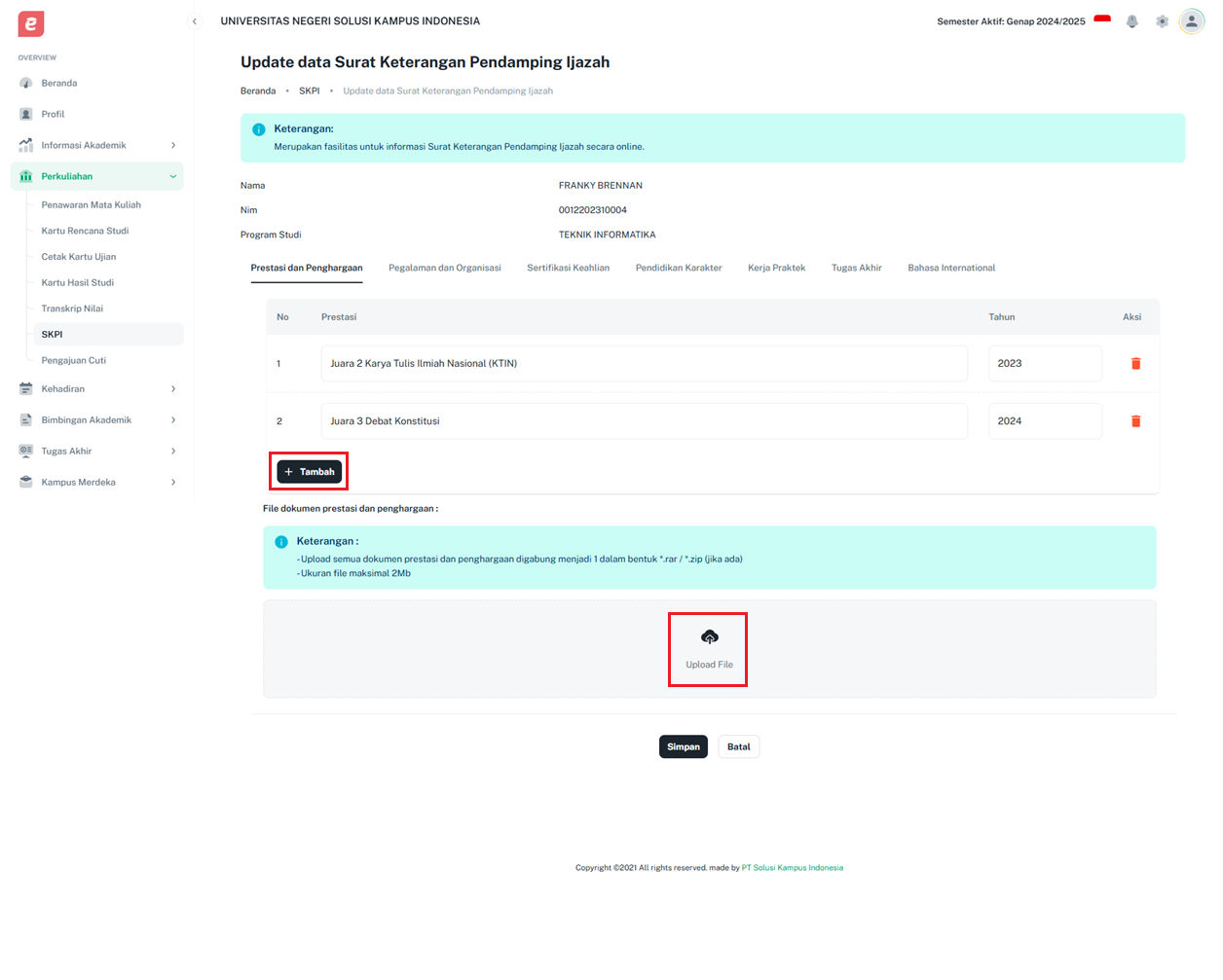 Perkuliahan SKPI Add&upload