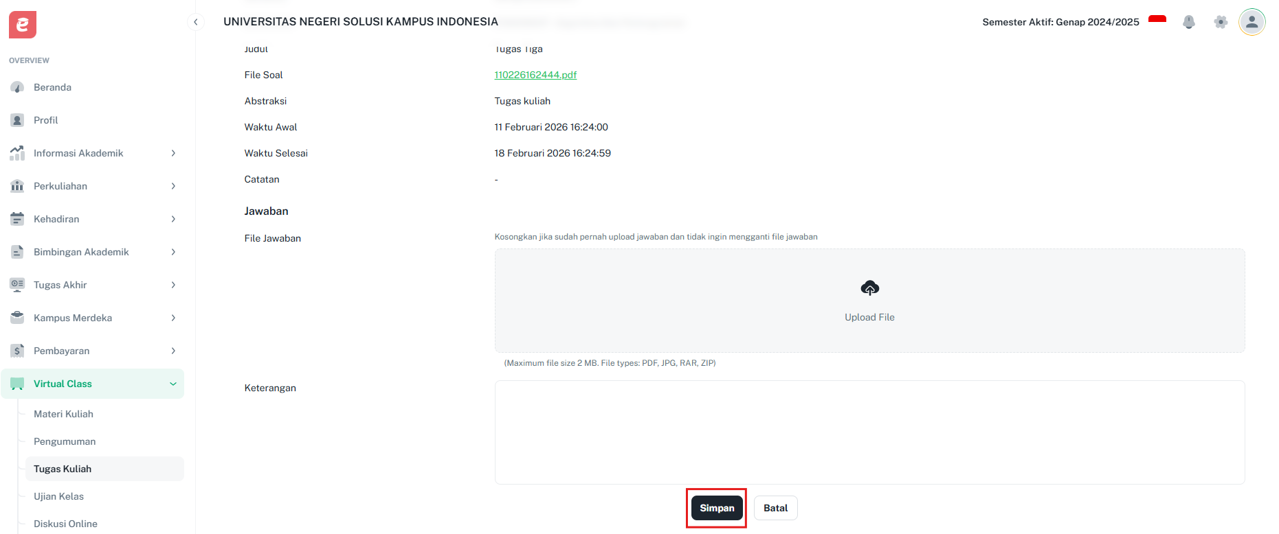 Tugas Kuliah Simpan Upload File