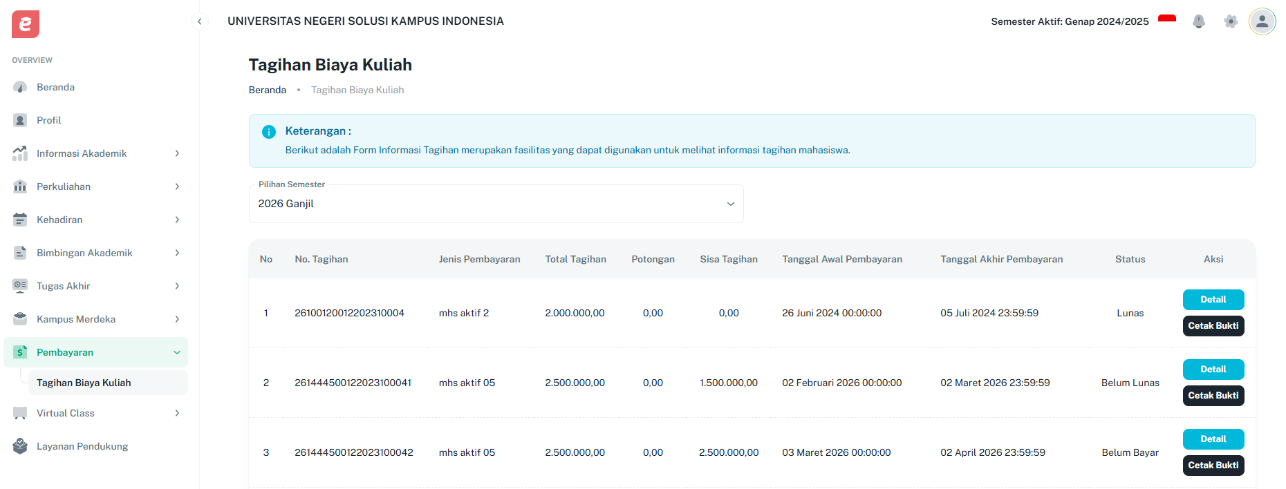 Pembayaran Halaman Utama