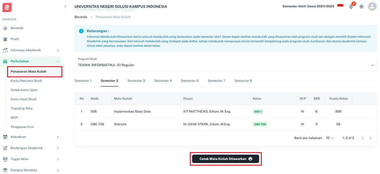 P018perkuliahan Penawaran Mata Kuliah Pn