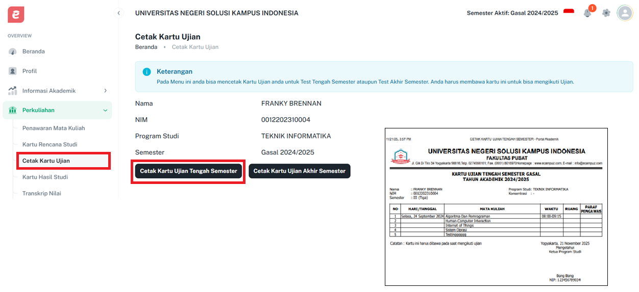 P007perkuliahan Cetak Kartu Ujian Pn