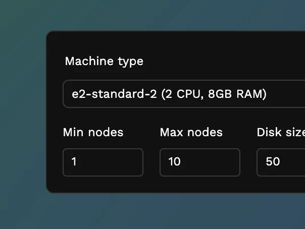 Node groups configuration