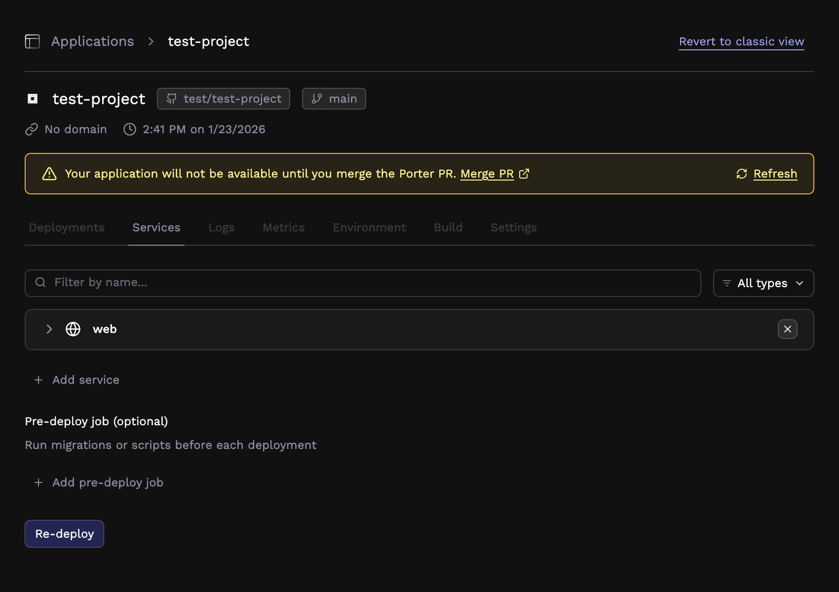 Merge PR banner