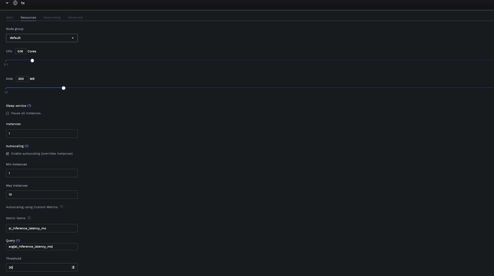 Custom Autoscaling Configuration