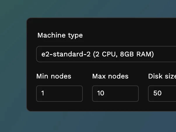 Node groups configuration