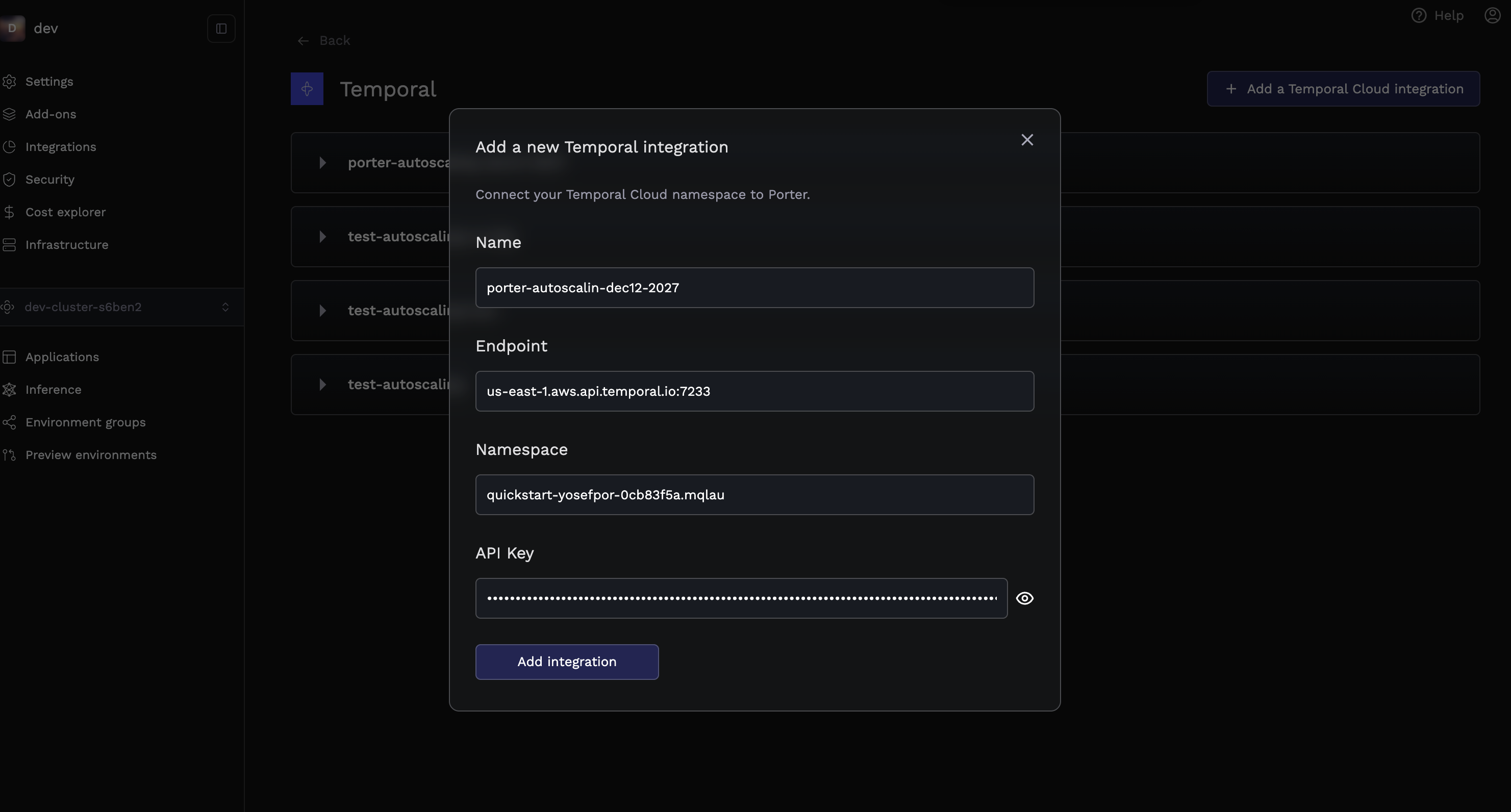 Temporal Integration Modal