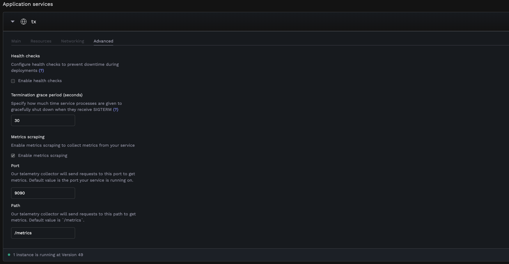 Metrics Scraping Configuration