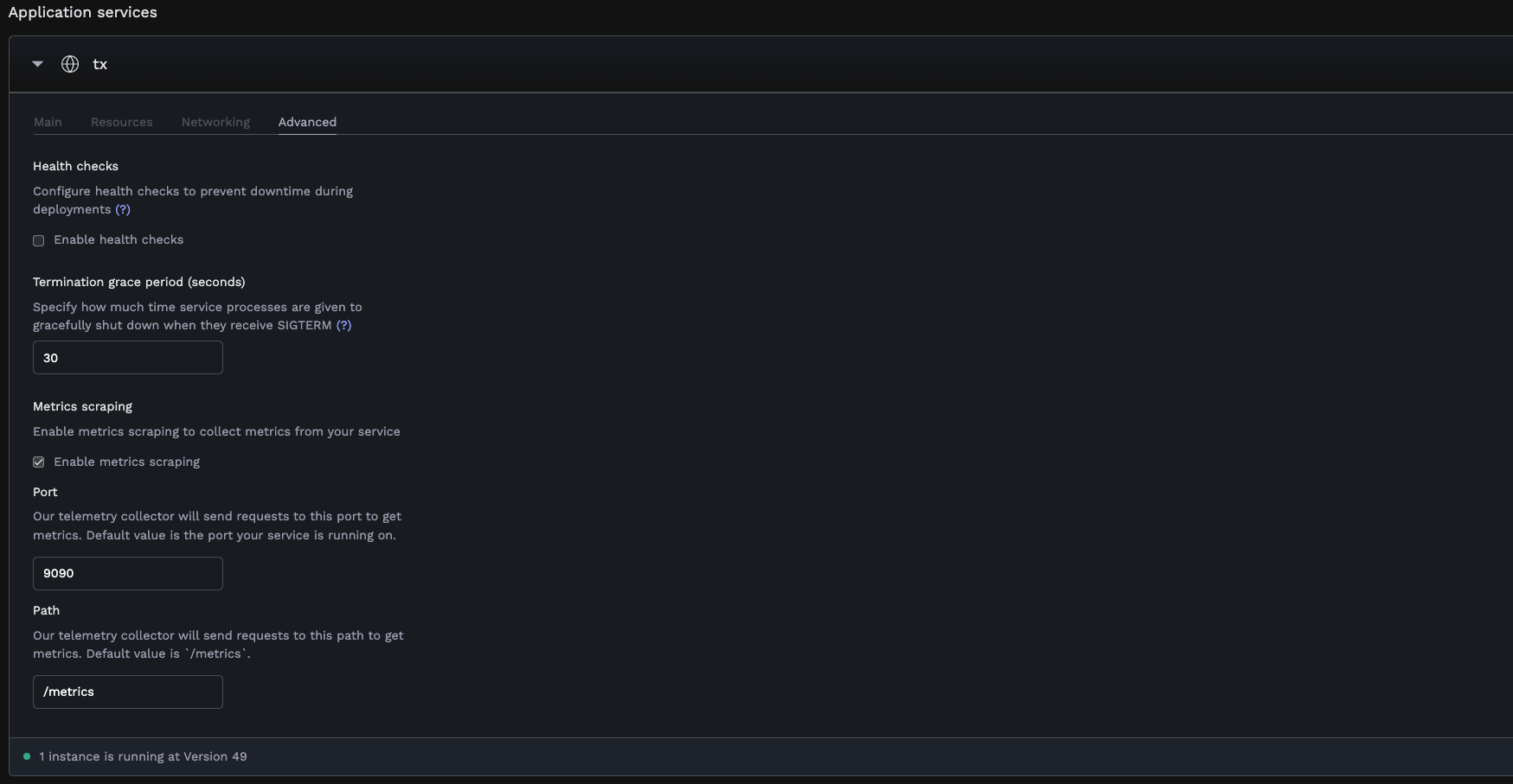Metrics Scraping Configuration