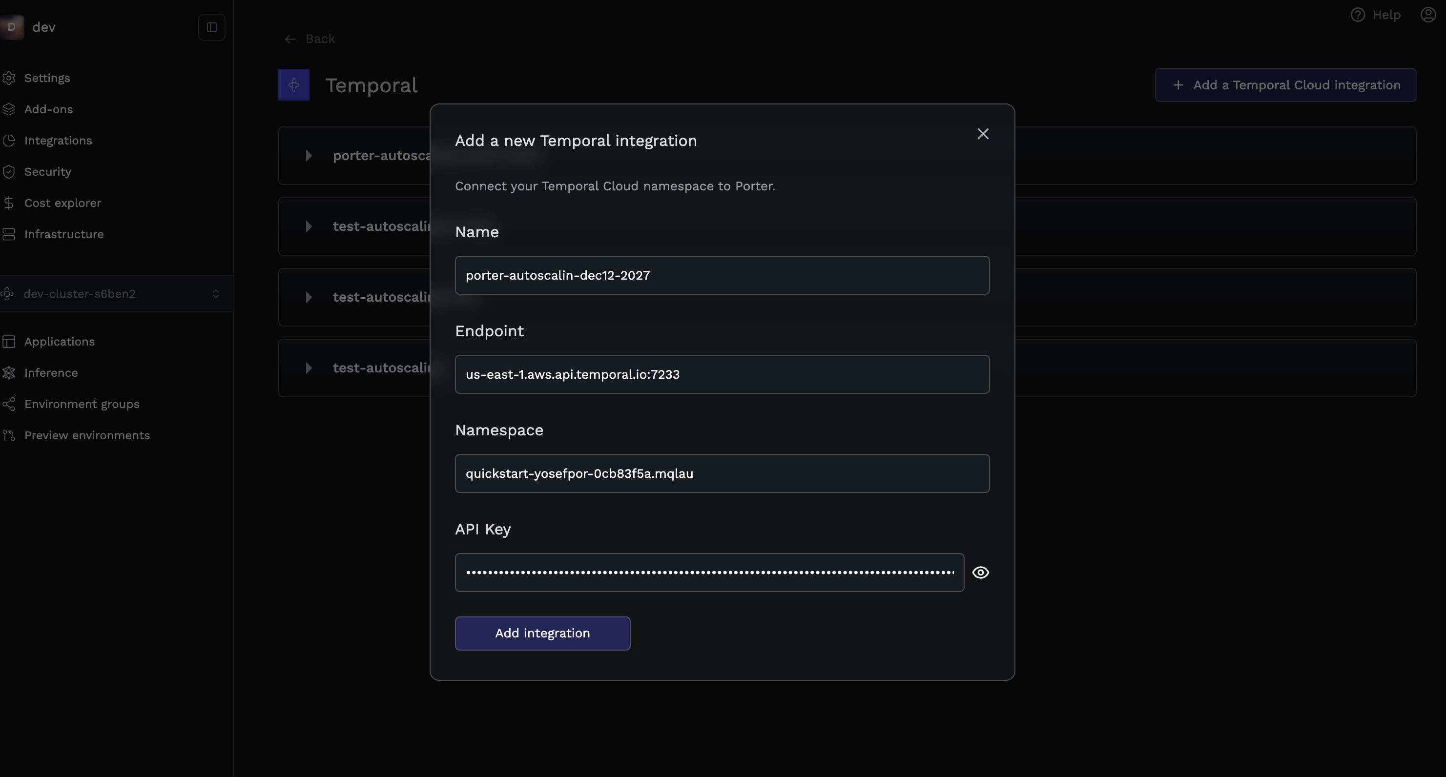 Temporal Integration Modal