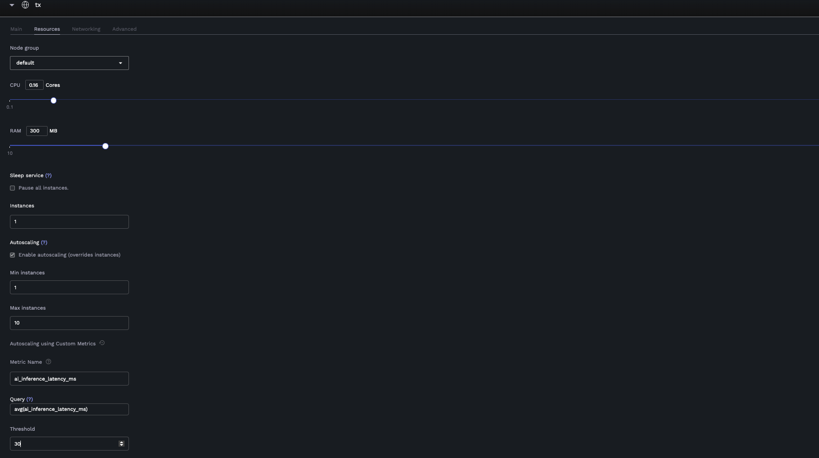 Custom Autoscaling Configuration