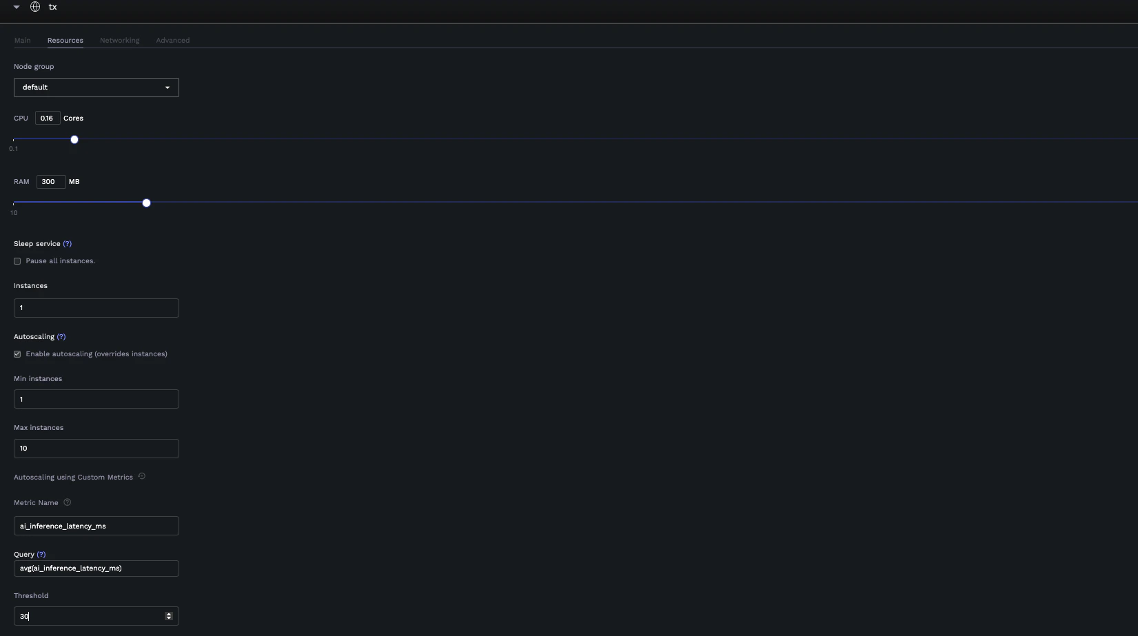 Custom Autoscaling Configuration