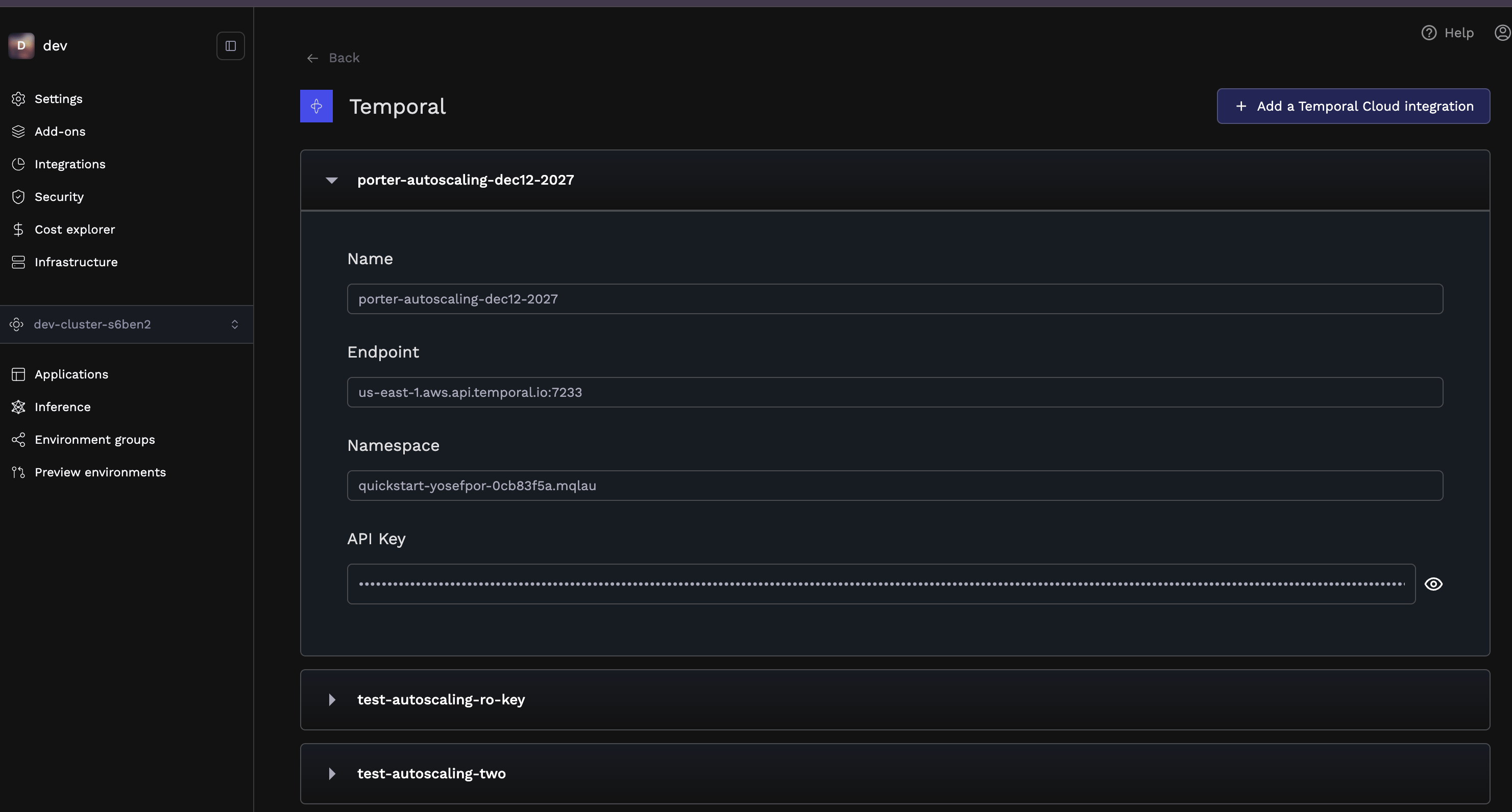Temporal Integration List