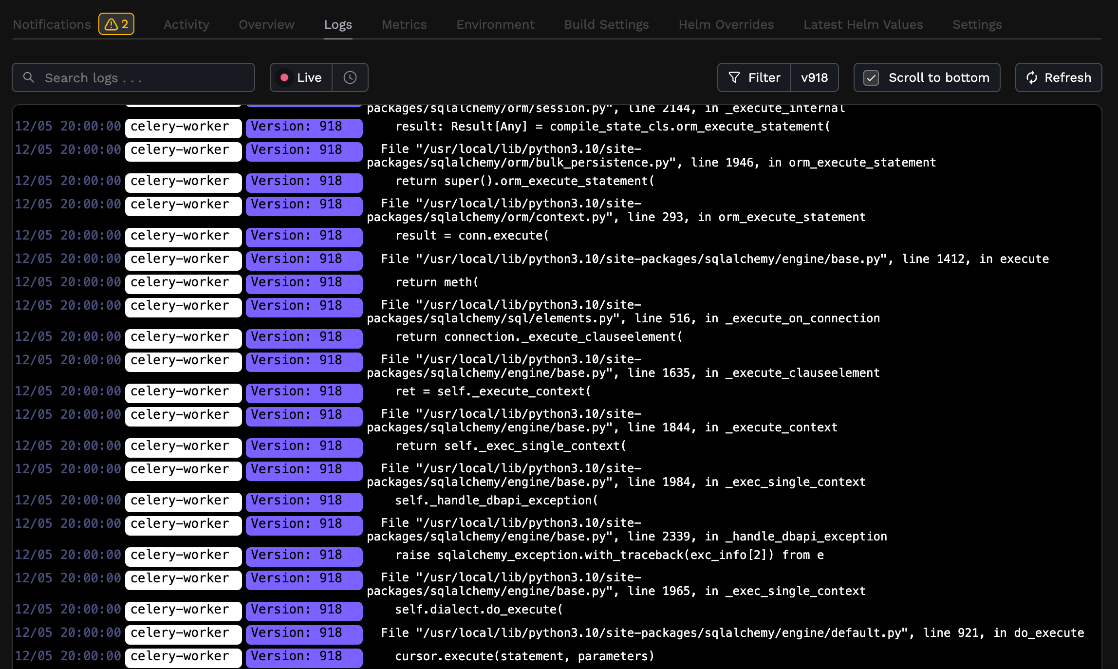 Logging Tab