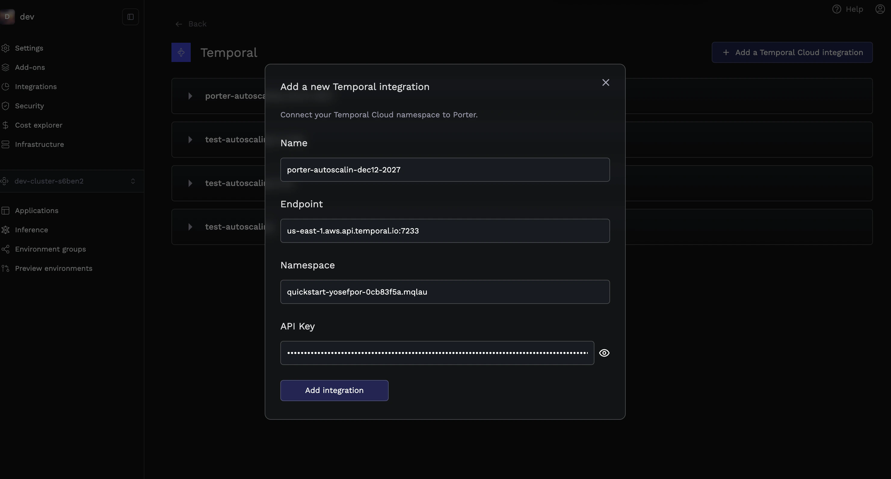Temporal Integration Modal