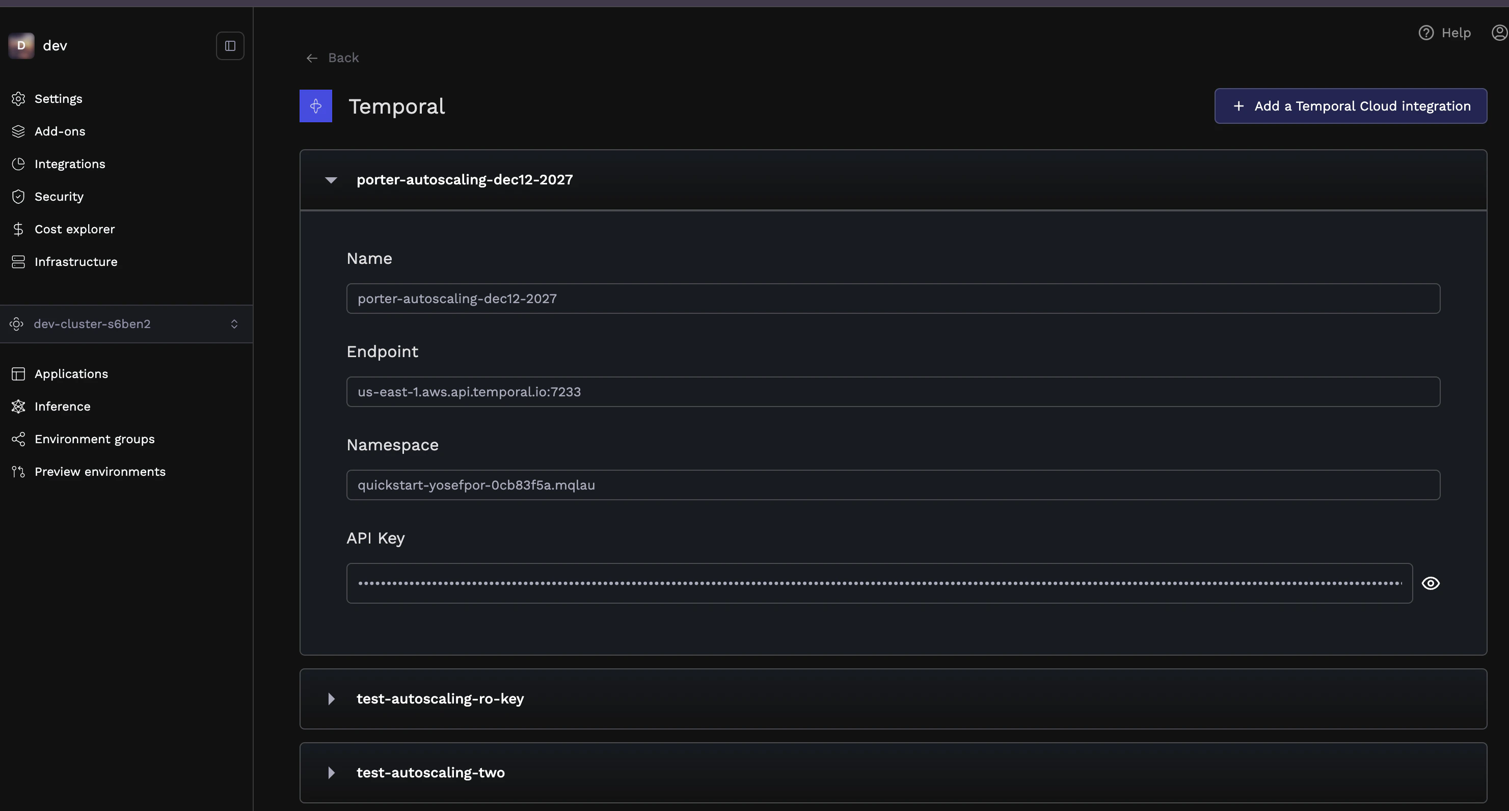 Temporal Integration List