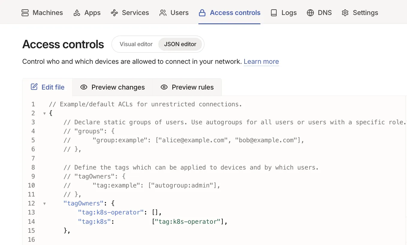 Tailscale Policy File