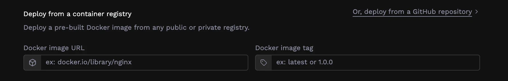Container registry inputs