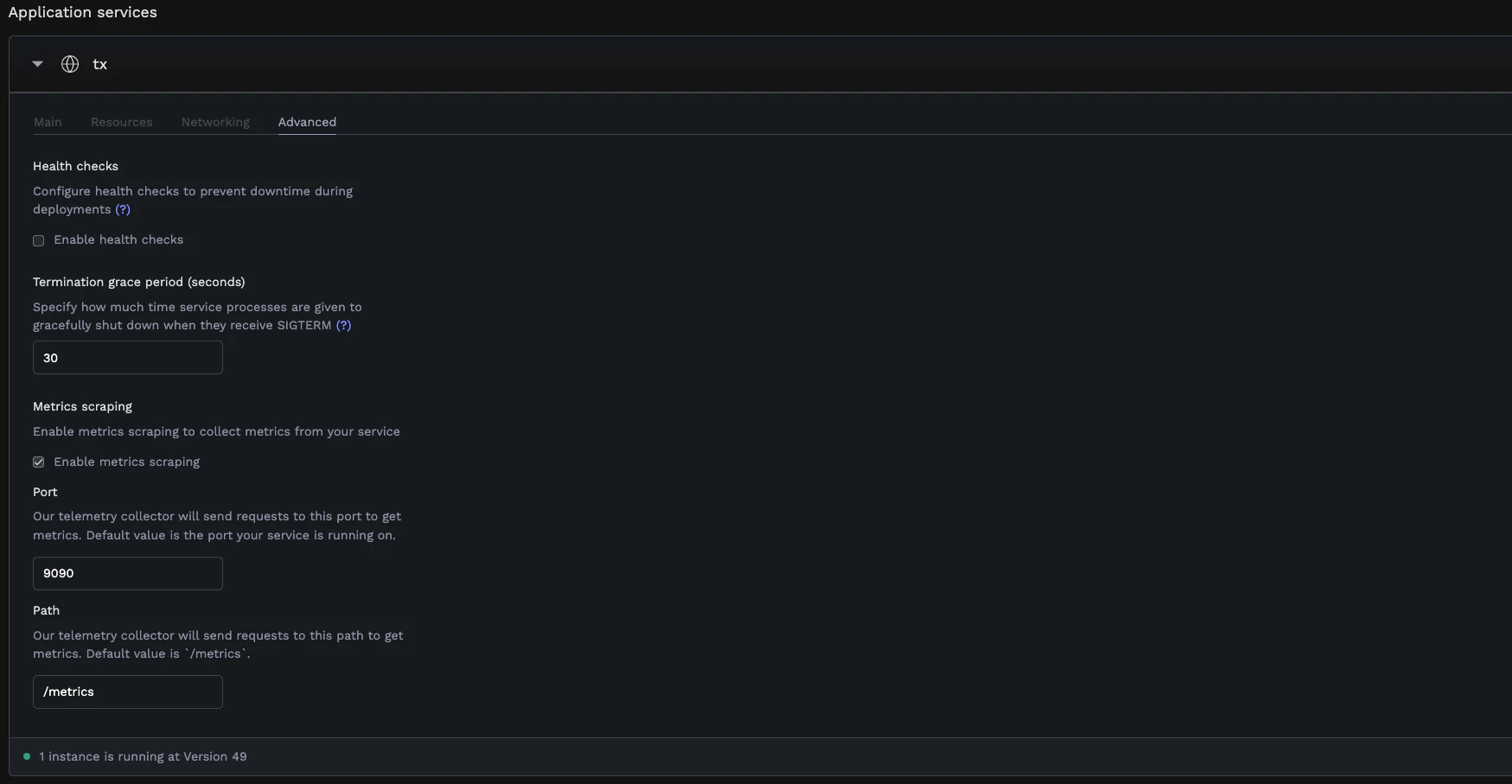 Metrics Scraping Configuration