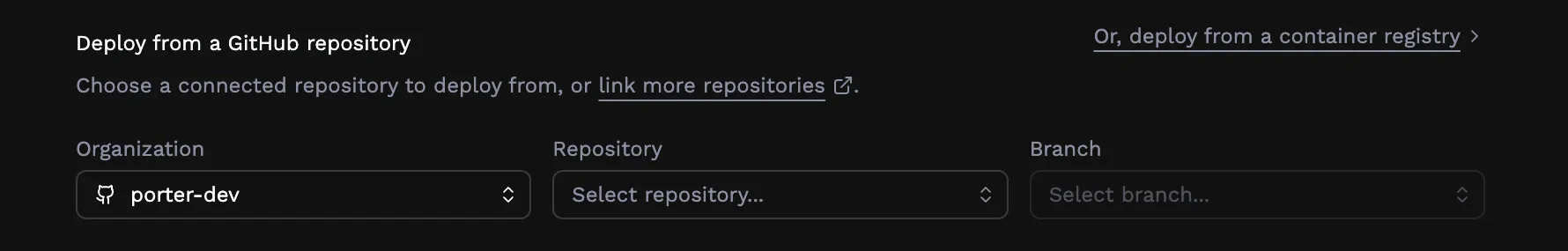 Source selection screen