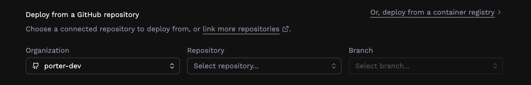 Source selection screen