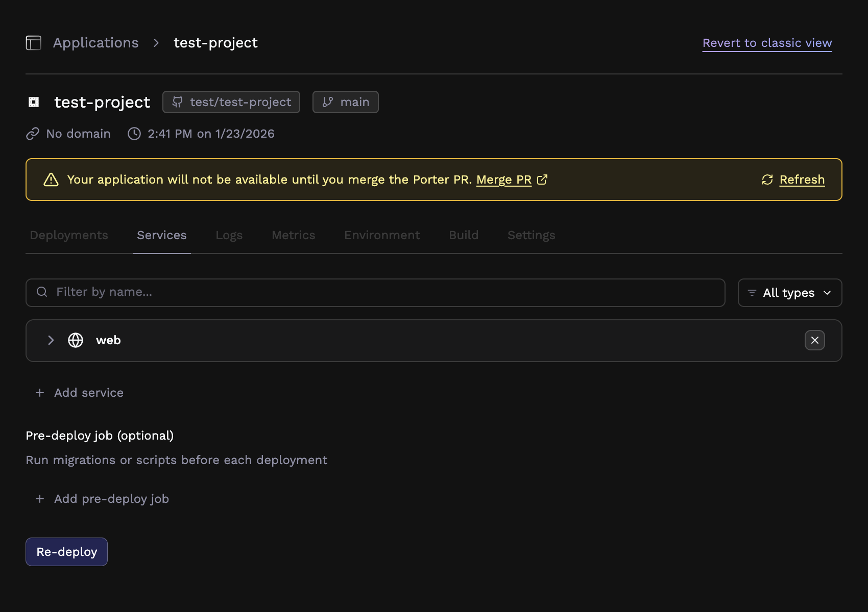 Merge PR banner