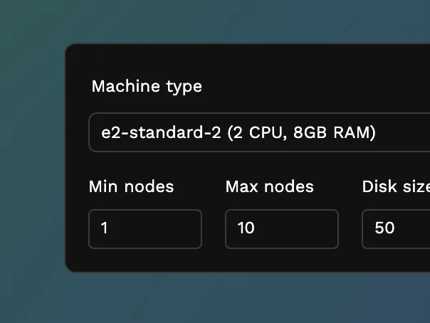 Node groups configuration
