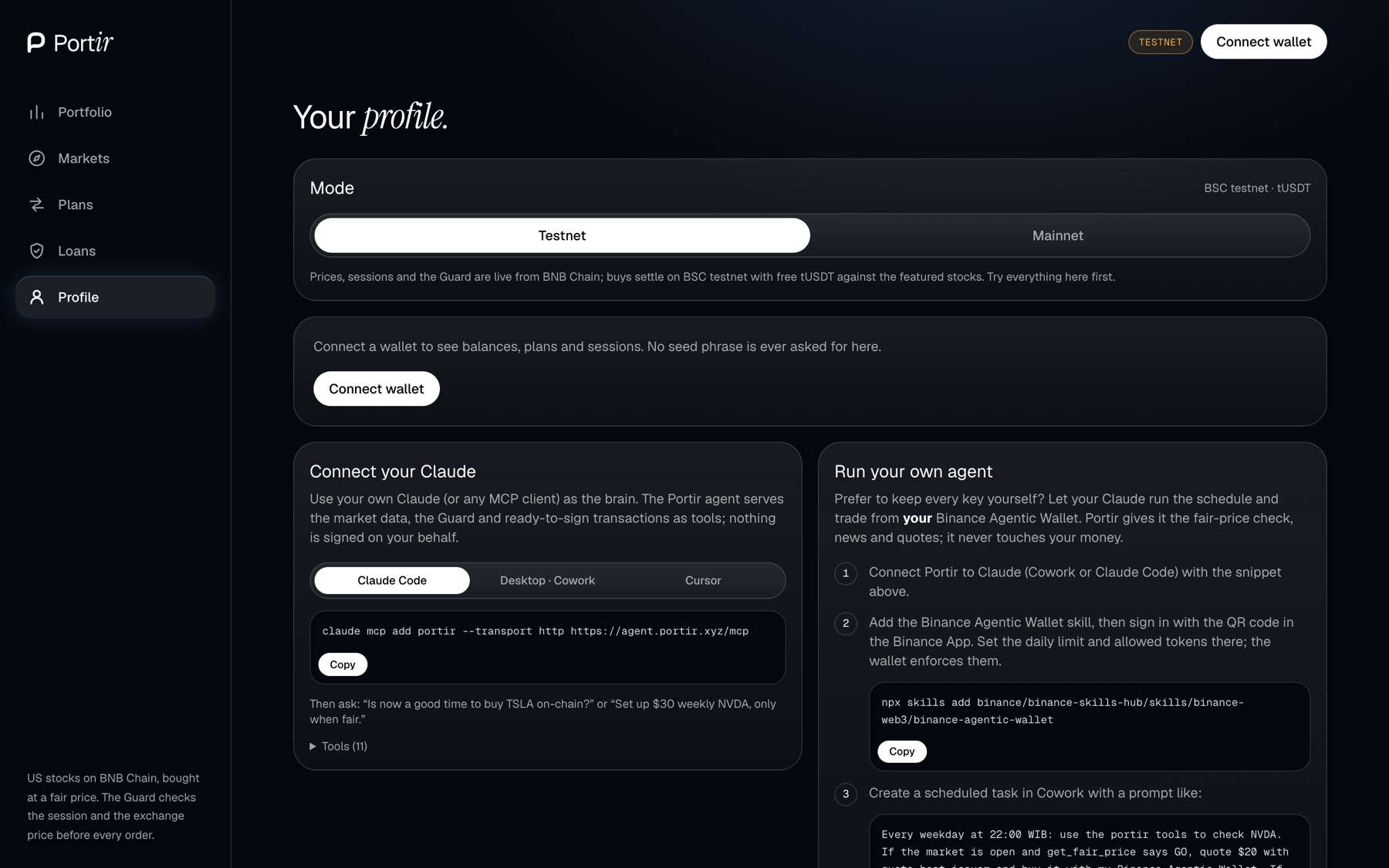 Testnet or mainnet, one switch