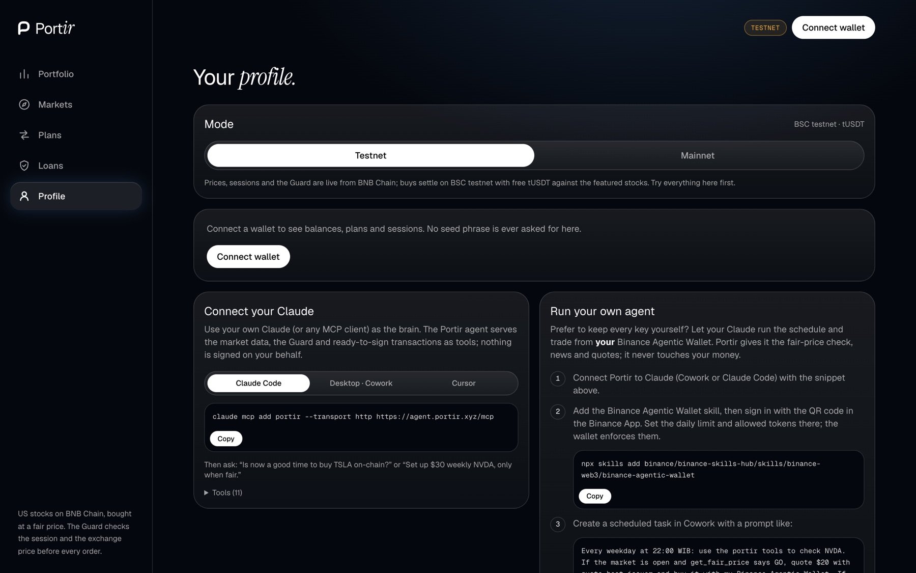 Testnet or mainnet, one switch