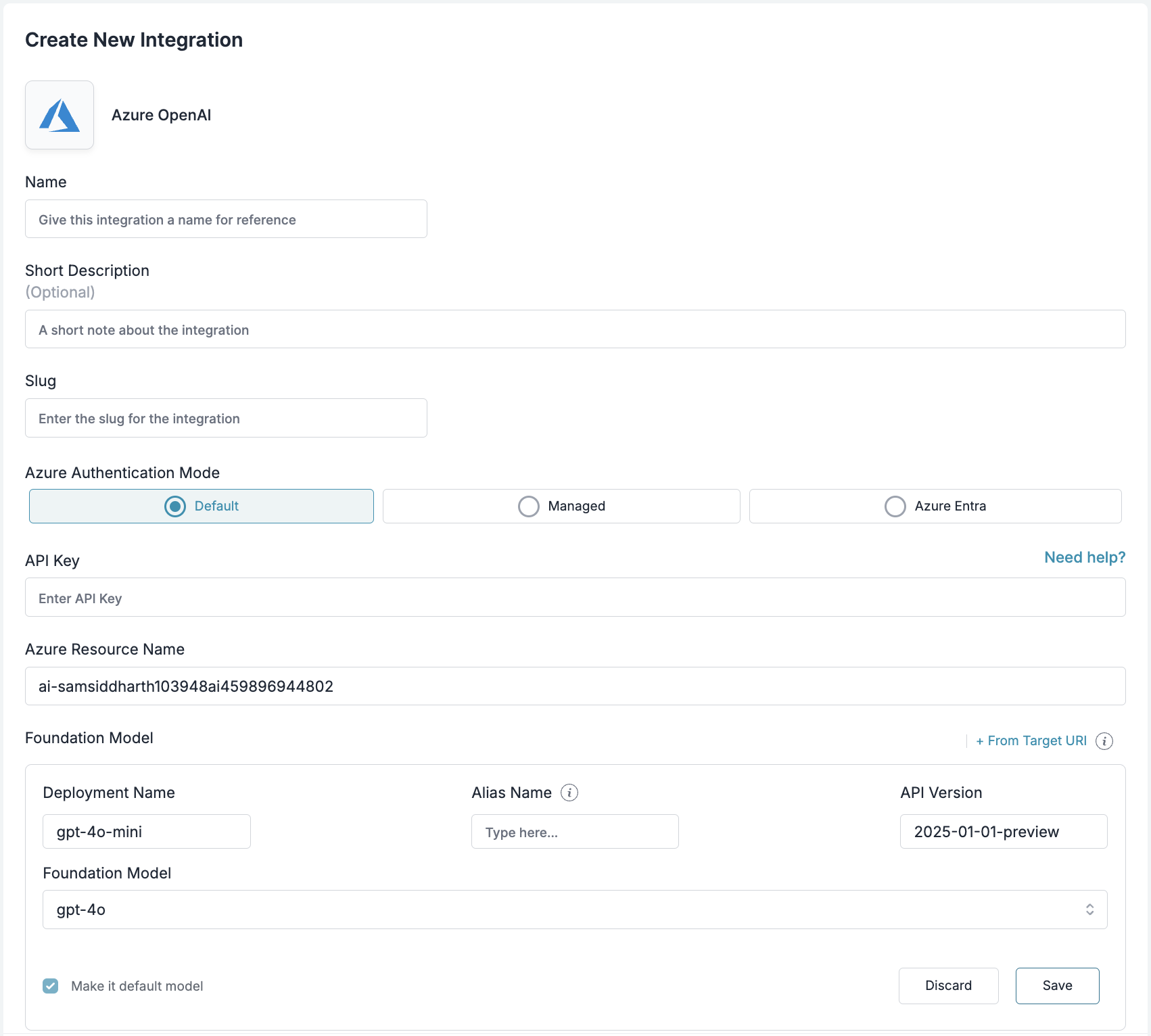 Complete Integration Form