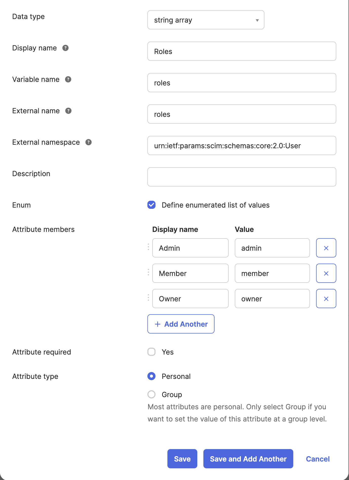Edit Attribute List