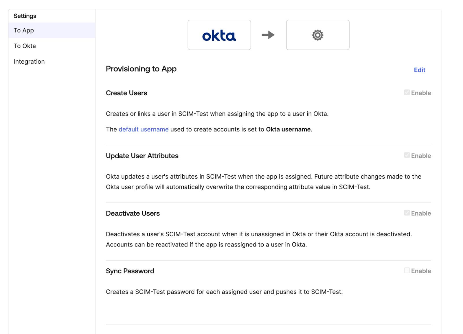 Provisioning Settings