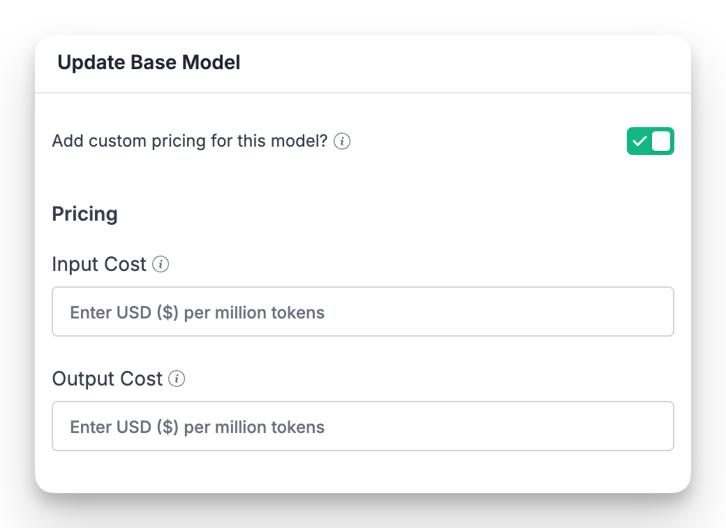 Override Pricing Form