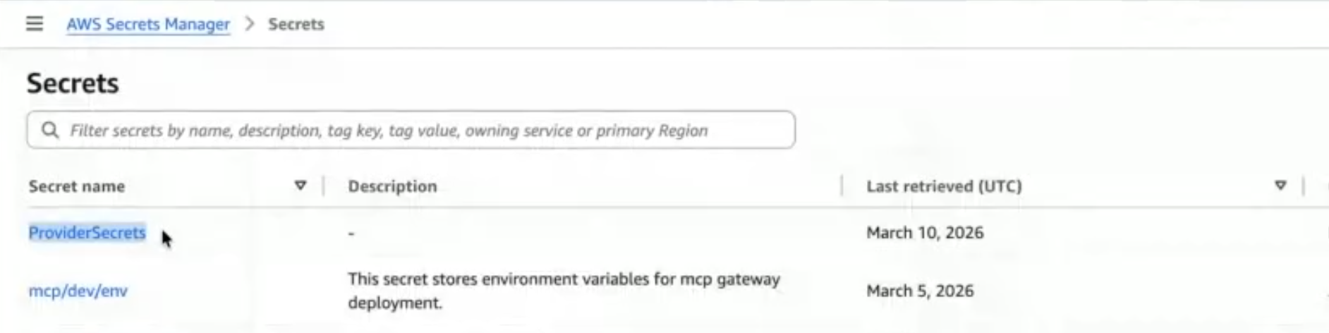 Secret Location Configuration