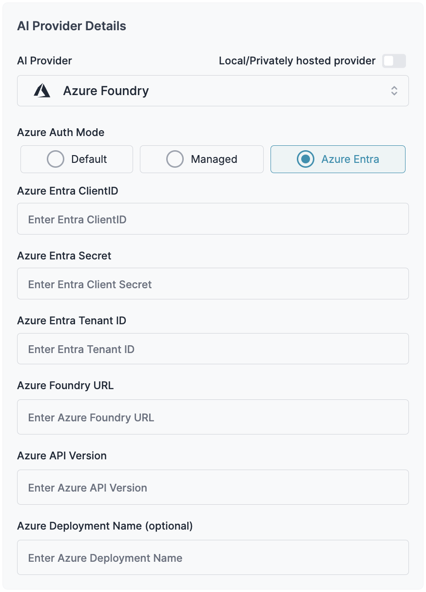 Default Authentication Setup