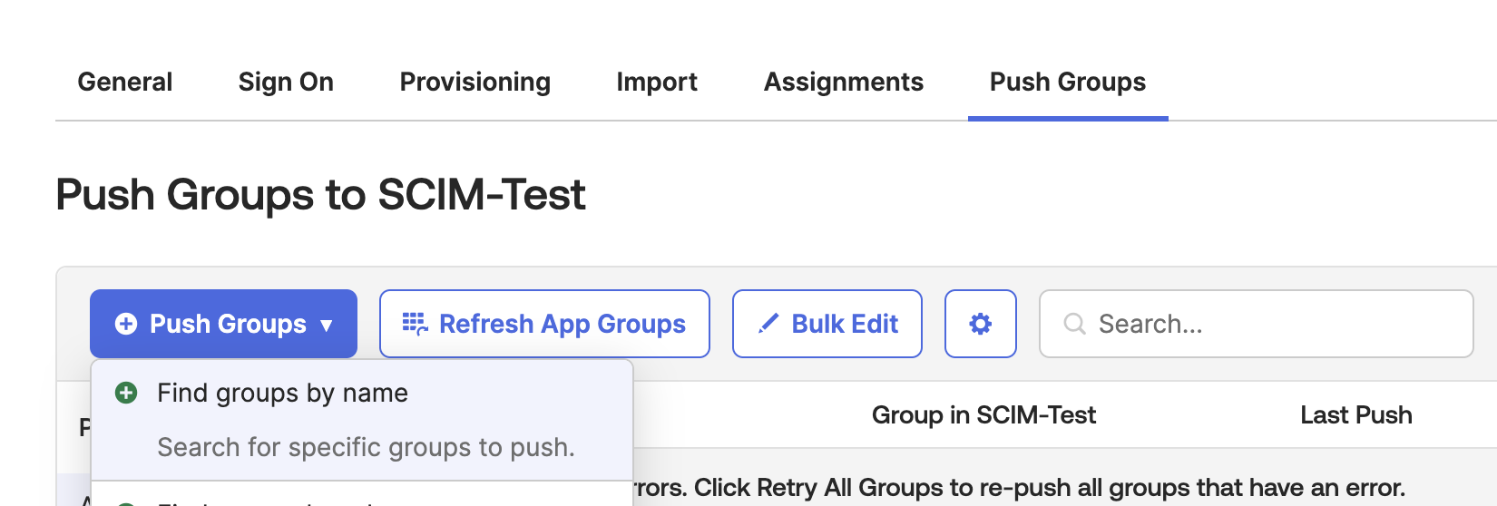 Push Groups