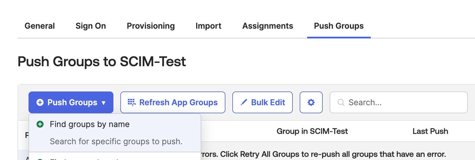 Push Groups