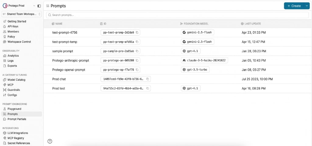 Team skills stored as versioned prompt partials in Portkey