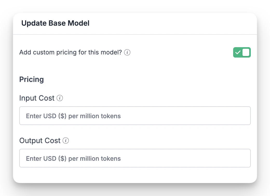 Override Pricing Form