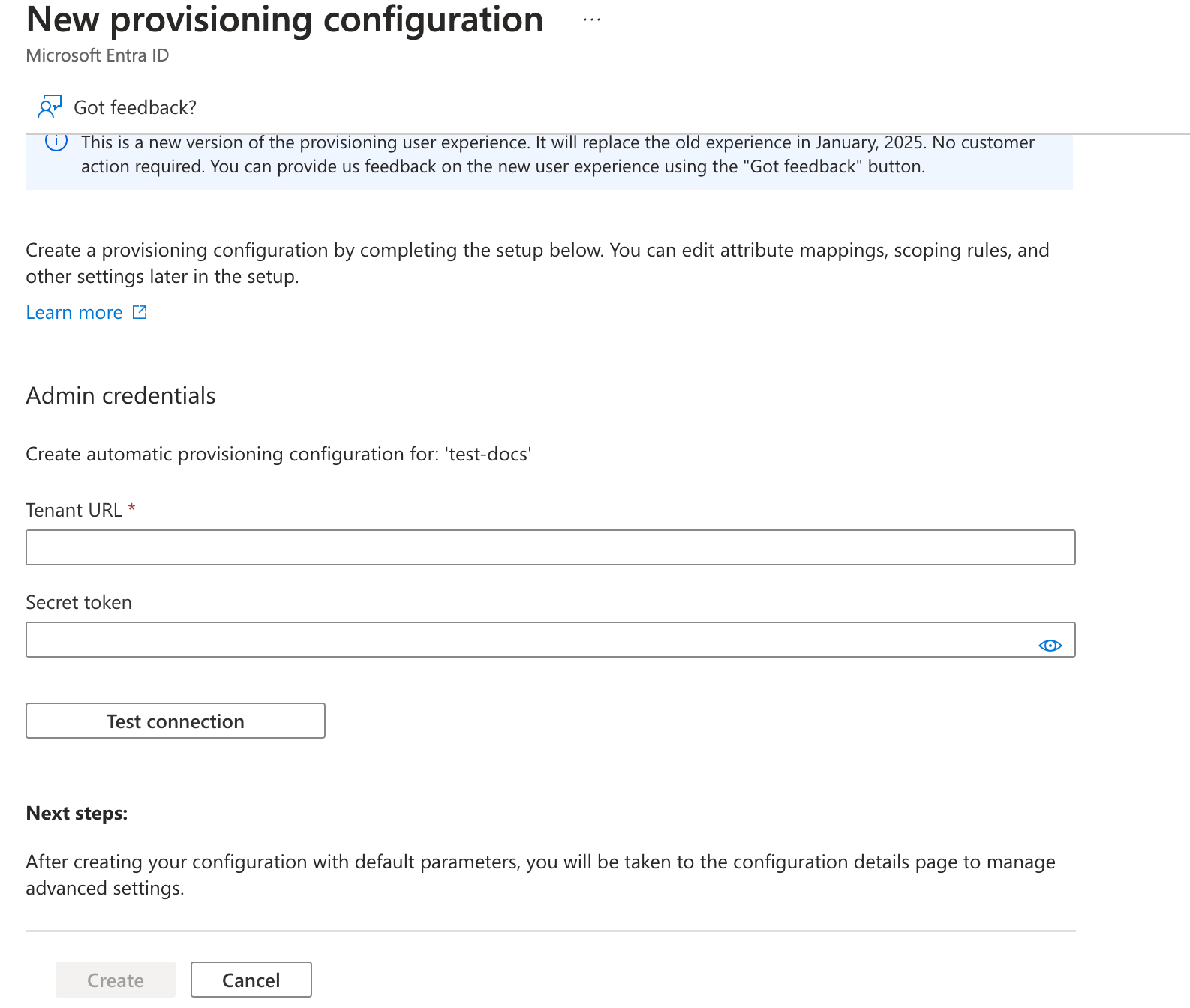 Provisioning Settings