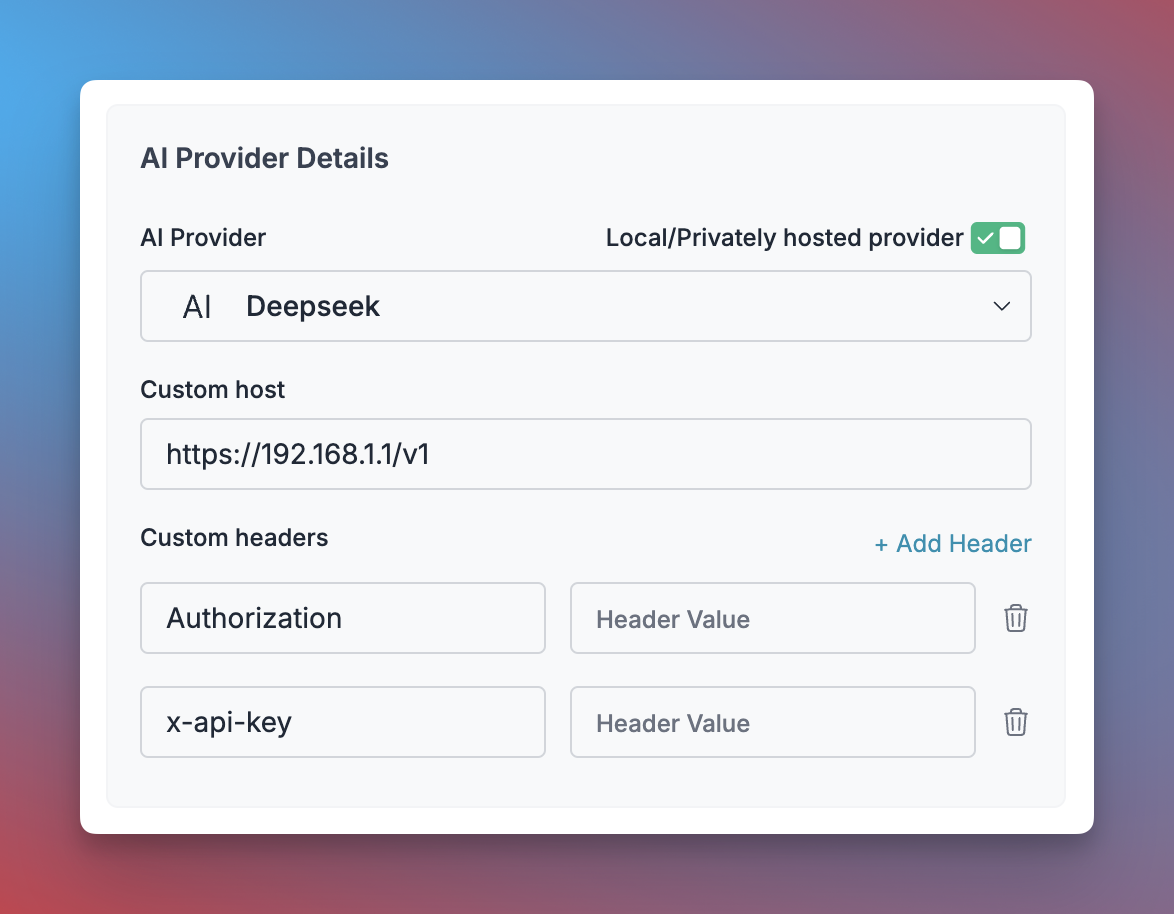 Virtual Key setup for private LLM