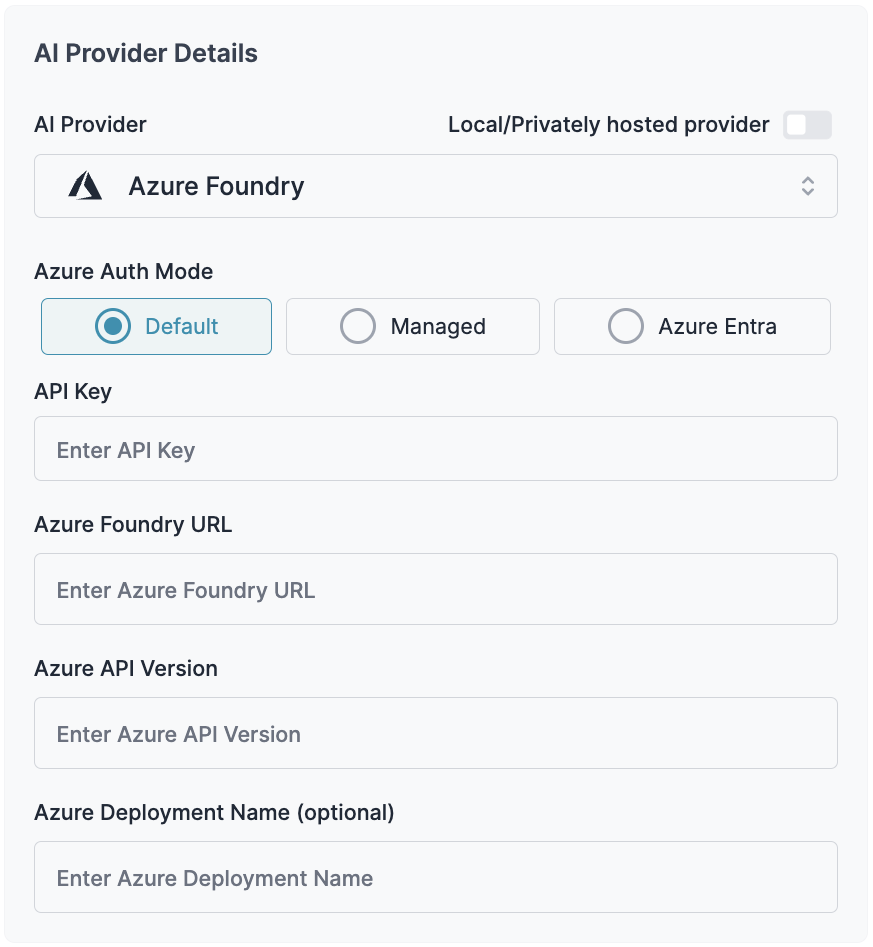 Default Authentication Setup