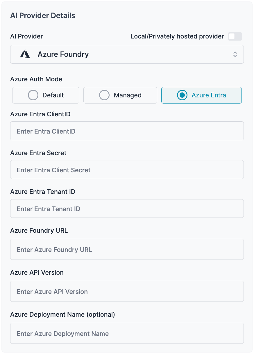 Default Authentication Setup