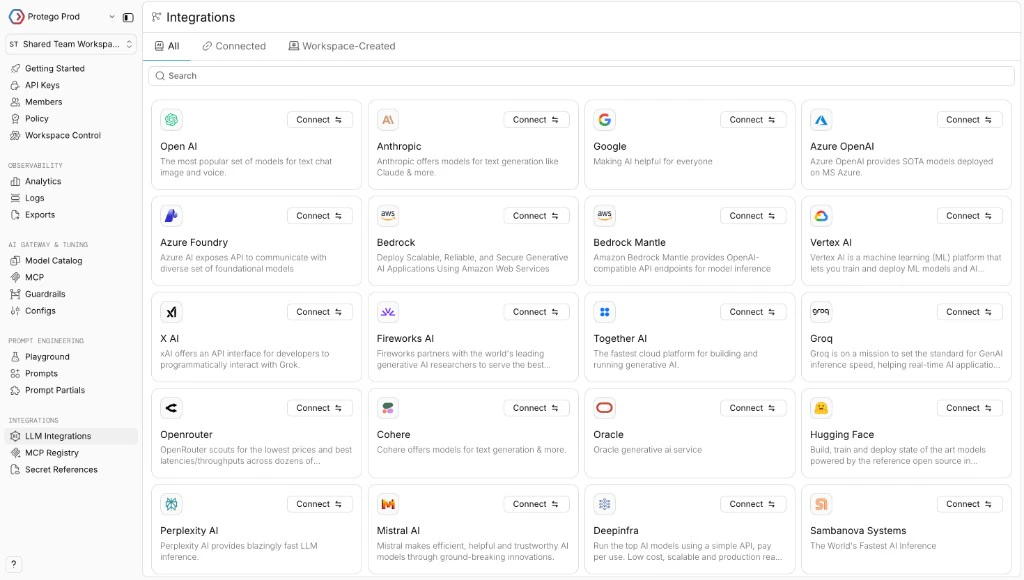 AI Providers page