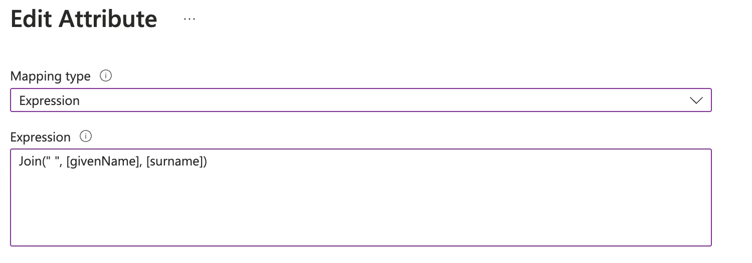 Update displayName Expression